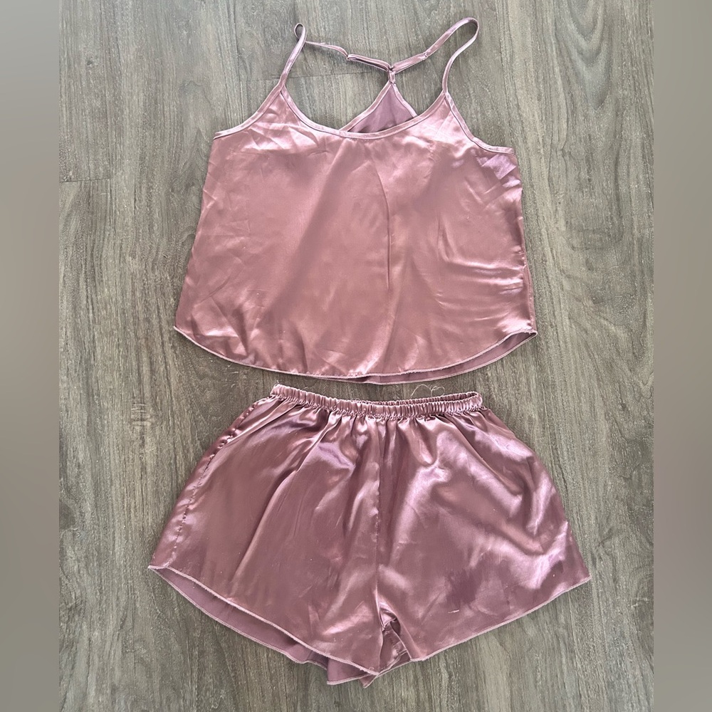 Pink Satin Style Pajama Set